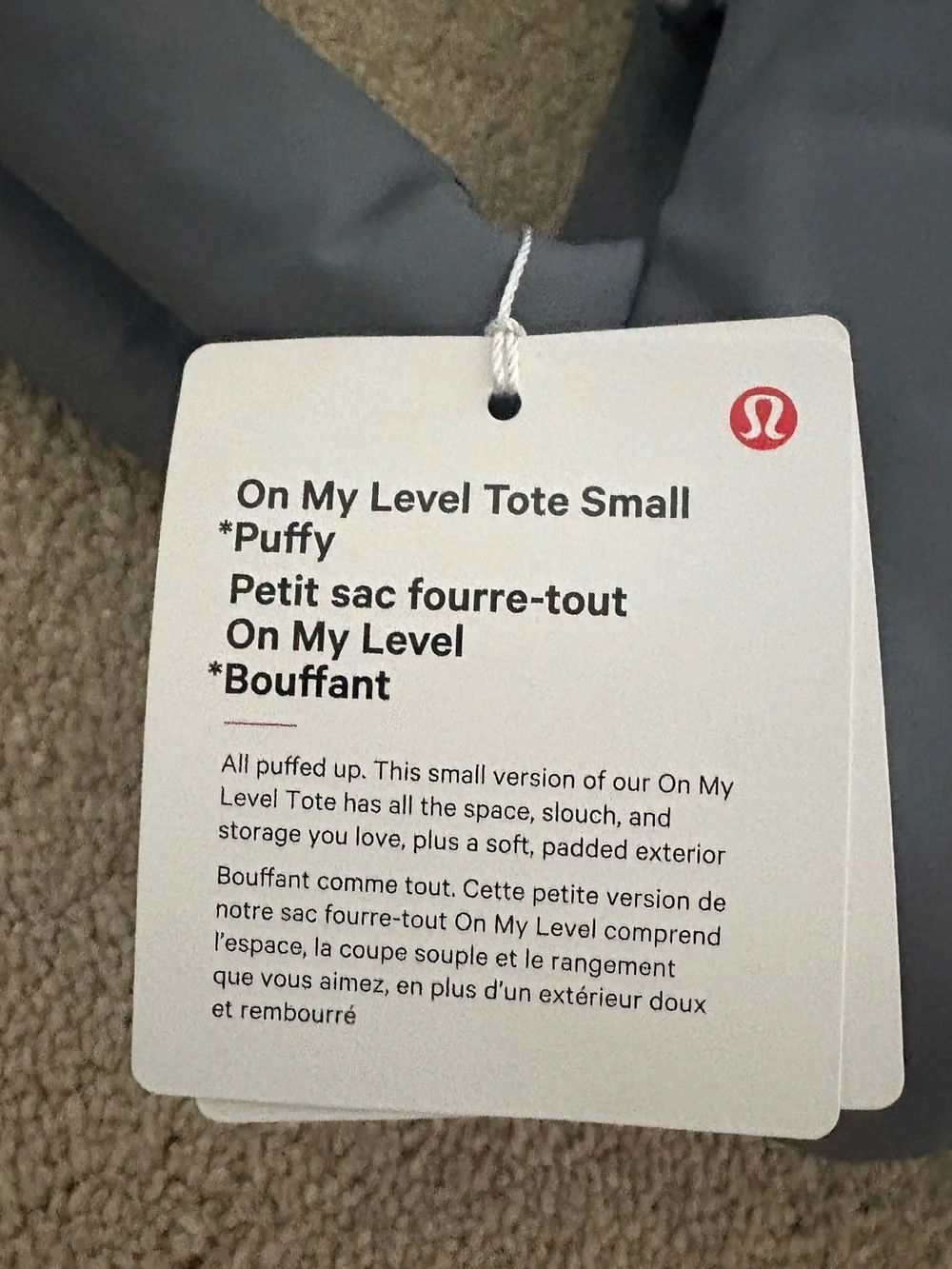 Lululemon. on my level tote small puffy 3L NWT SOGM